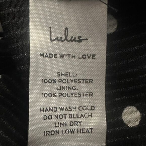 New! Lulus Charmed & Classy Black Polka Dot Midi Dress Sz M - Picture 6 of 6